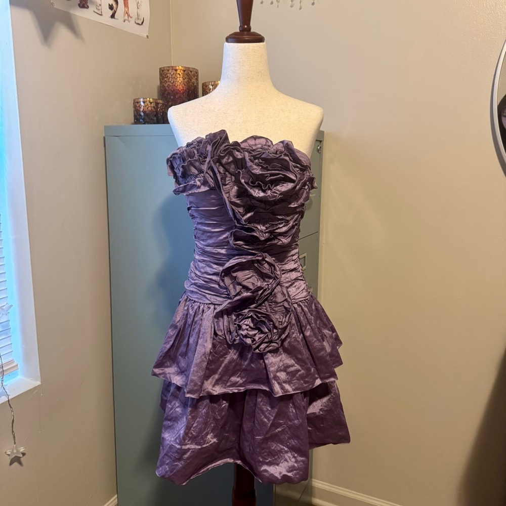 BCBGMaxAzria Lavender Strapless Dress